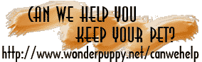 Can We Help You Keep Your Pet? - links to other websites that may help you before making the decision to re-home your dog